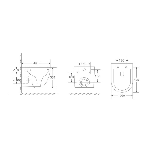 картинка Комплект BERGES: инсталляция NOVUM кнопка O3 хром глянец, унитаз OKUS Rimless 49 см, сиденье дюропласт микролифт, быстросъём от магазина Сантехстрой