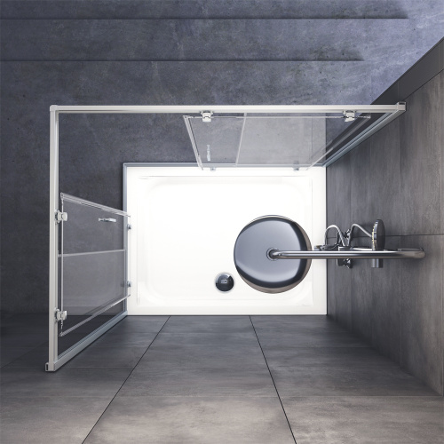 картинка W90G-404-120290-MT Gem Twin Slide 120x90. Душевое ограждение,120x90, профиль мат хром, стекло прозра от магазина Сантехстрой