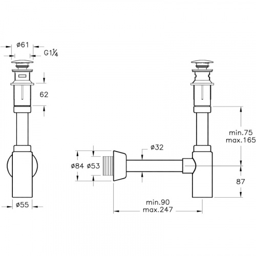 картинка Сифон для раковины VitrA Syphon A45154 от магазина Сантехстрой