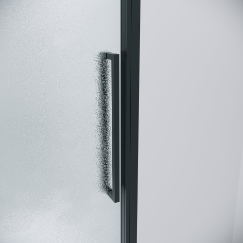 картинка Дверь в нишу 100.K33.02.120.21.02 Cosmo (120*195) черный матовый, стекло шиншилла, 1 место от магазина Сантехстрой