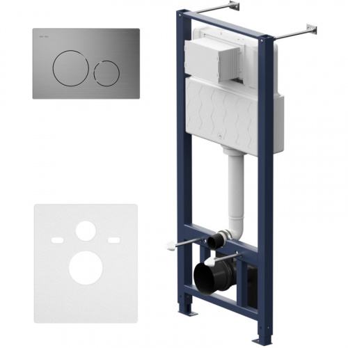 картинка I012704.9031 Pro инсталляция для подвесного унитаза с пневматич клавишей Pro L пластик, мат никель от магазина Сантехстрой