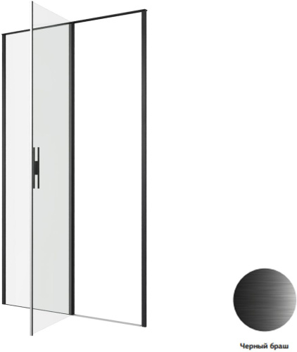 картинка 3.31033.BBA PRIORITY, Дверь 8мм, 1200мм стекло Optiwhite, Easyclean, черн.браш.алюм (294062) от магазина Сантехстрой