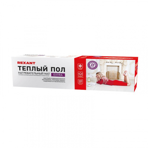 картинка Теплый пол,  нагревательный мат REXANT Extra,  двухжильный,  площадь 6 м²,  0.5х12 м,  960 Вт от магазина Сантехстрой