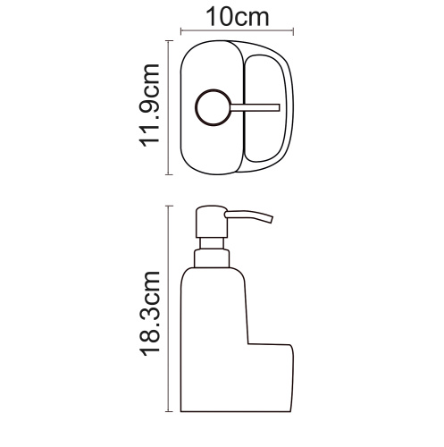 картинка K-8499BLACK Дозатор с емкостью для губки от магазина Сантехстрой