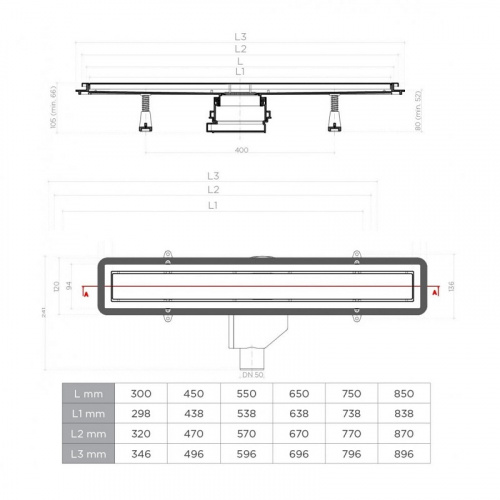 картинка Душевой лоток Pestan Confluo Premium Line 450 (13100002) от магазина Сантехстрой