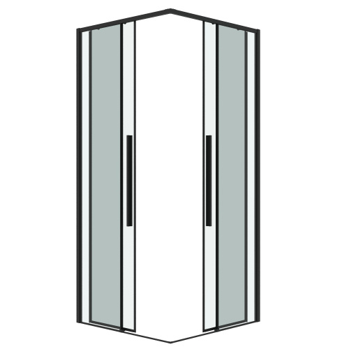 картинка Душевое ограждение Grossman Galaxy 1/2.K33.01.70.21.00-1/2.K33.01.70.21.00 (70х70х195) раздвижная,черный матовый,стекло прозрачное,2 места от магазина Сантехстрой