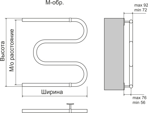 картинка Полотенцесушитель Terminus М-обр диаметр трубы 3/4" 1 4620768880537 от магазина Сантехстрой