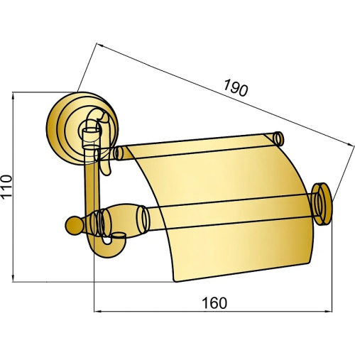 картинка Держатель туалетной бумаги Boheme Barocco 10651 с крышкой Бронза от магазина Сантехстрой