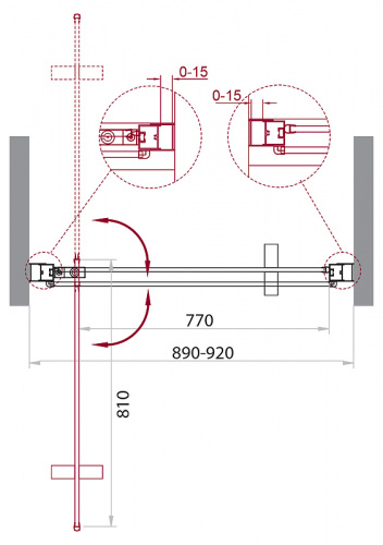 картинка Душевая дверь BelBagno Marmi 90 MARMI-B-1-90-C-NERO профиль Черный стекло прозрачное от магазина Сантехстрой