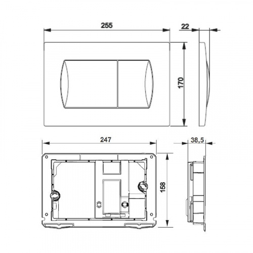 картинка Кнопка смыва Roca ACTIVE PL 62B для ПЭК, хром глянец от магазина Сантехстрой