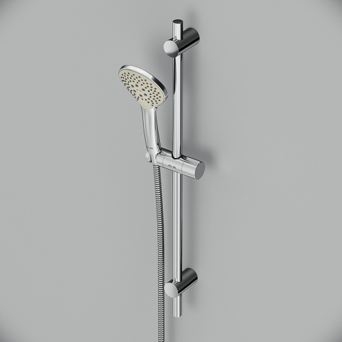 картинка F0190100 Gem душ.комплект: ручн.душ 3 ф-ции d 110 мм, штанга 700, шланг 1 750 мм, хром, шт. от магазина Сантехстрой