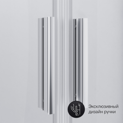 картинка W90G-401-100WT Gem душевое ограждение 100х100, стекло прозрачное, профиль матовое серебо,без поддона от магазина Сантехстрой