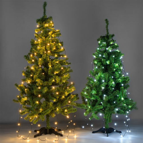 картинка Елочная гирлянда с кольцом,  7 нитей по 1,5 метра,  цвет диодов теплый белый,  не соединяется от магазина Сантехстрой