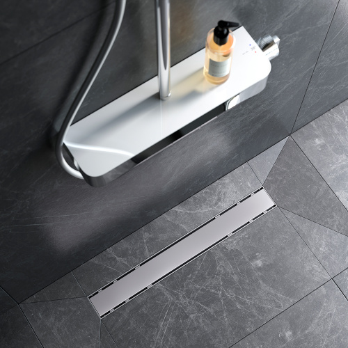картинка W02SC-U11-060-04SB PrimeFlow Трап для душа линейный универс затвор Tile 60см цвет сталь мат от магазина Сантехстрой