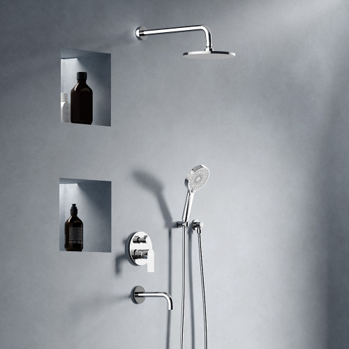 картинка 947510000 Apollo встраиваемая душевая система с ванно-душевым смесителем и изливом, хром от магазина Сантехстрой