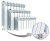 картинка Радиатор биметаллический RIFAR BASE Ventil 350 х 8 секций подключение нижнее (левое)(BASE Ventil VL) (R35008НПЛ) от магазина Сантехстрой