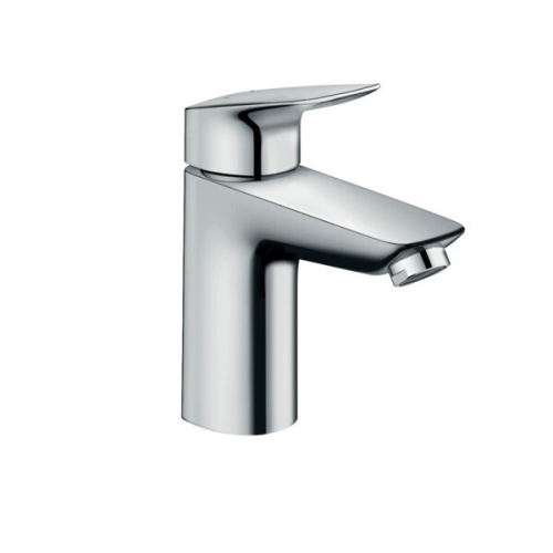 картинка Смеситель для раковины, Hansgrohe, Logis, тип открывания воды-однорычажный, тип регулирования воды-керамический узел смешивания, отверстия для монтажа-1, высота, мм-187, вынос излива, мм-108, донный клапан-есть, цвет-хром, со сливным клапаном Push-Open от магазина Сантехстрой