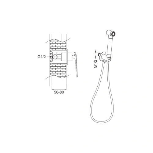 картинка Гигиенический душ со смесителем Rose R1305, хром от магазина Сантехстрой