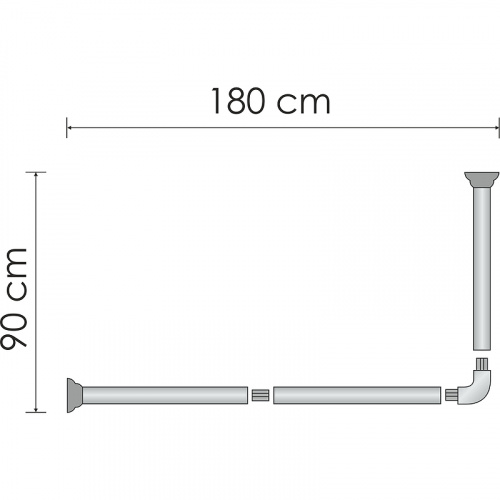 картинка Карниз для ванны WasserKRAFT Elbe 180x90 SC-729018 Черный от магазина Сантехстрой