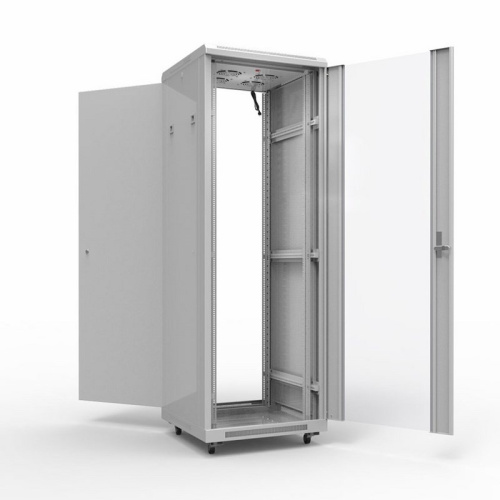 картинка Шкаф напольный 19" серии Standart 42U 600х800мм,  передняя дверь стекло,  задняя дверь металл,  RAL 7035 (состоит из 2 частей) REXANT от магазина Сантехстрой