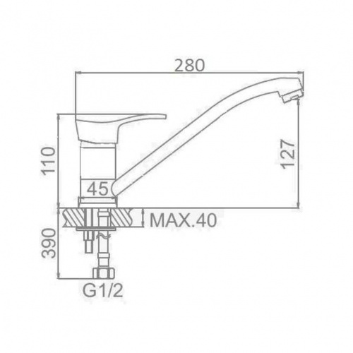 картинка Смеситель для кухни D-Lin D154405-6, хром от магазина Сантехстрой