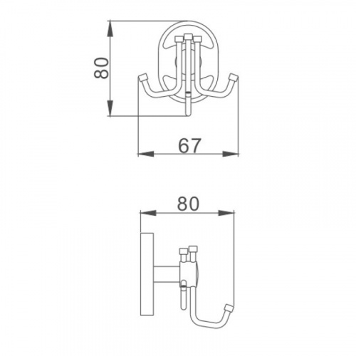 картинка Крючок для ванной комнаты Haiba хром (HB1905-3) от магазина Сантехстрой
