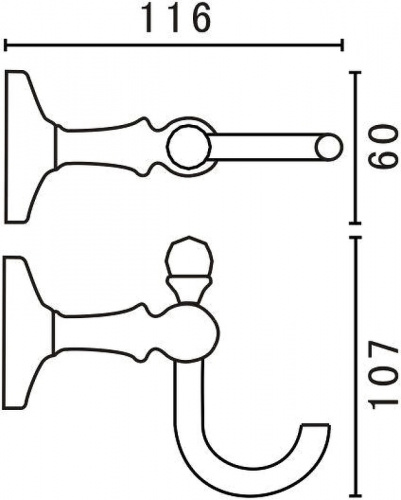 картинка Крючок Art&Max Antic Crystal AM-E-2686BSJ-Do Золото от магазина Сантехстрой