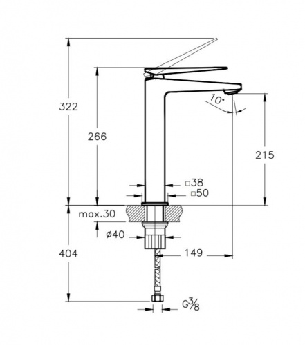 картинка Смеситель Vitra Brava A42610EXP высокий, для раковины чаши, хром от магазина Сантехстрой