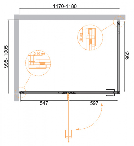картинка Душевой уголок Cezares Bellagio 120x100 BELLAGIO-AH-1-120/100-C-NERO профиль Черный матовый стекло прозрачное от магазина Сантехстрой