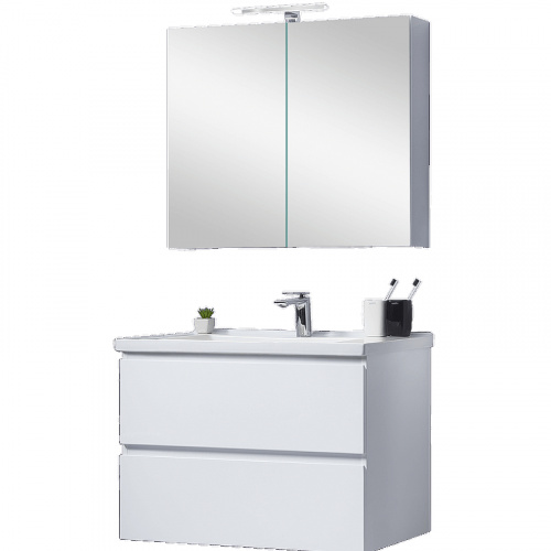 картинка Зеркальный шкаф Orans BC-4023W 80 4023800w с подсветкой Белый глянец от магазина Сантехстрой