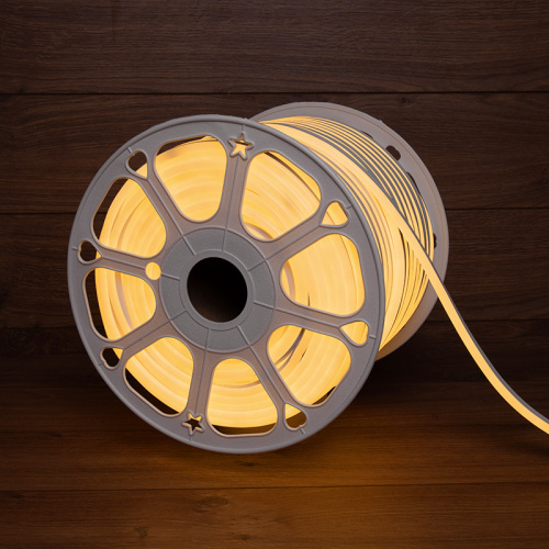 картинка Гибкий неон SMD 8х16мм,  120 LED/м ТЕПЛЫЙ БЕЛЫЙ,  односторонний,  24В,  бухта 50м NEON-NIGHT от магазина Сантехстрой