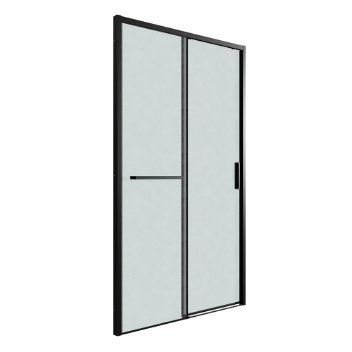 картинка Дверь в нишу 100.K33.05.120.21.02 Style (120*195) черный матовый, стекло шиншилла, 1 место от магазина Сантехстрой