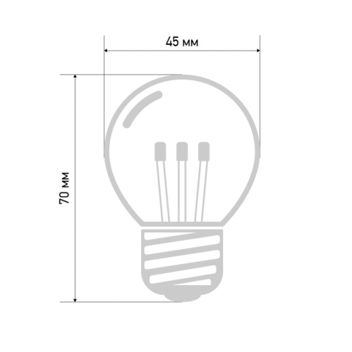 картинка Лампа шар e27 6 LED Ø45мм - синяя,  прозрачная колба,  эффект лампы накаливания от магазина Сантехстрой