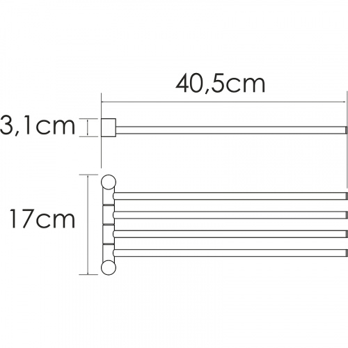 картинка Полотенцедержатель WasserKRAFT K-1034N поворотный Никель от магазина Сантехстрой