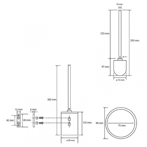картинка Ершик для унитаза Bemeta Omega 104913122 Хром от магазина Сантехстрой