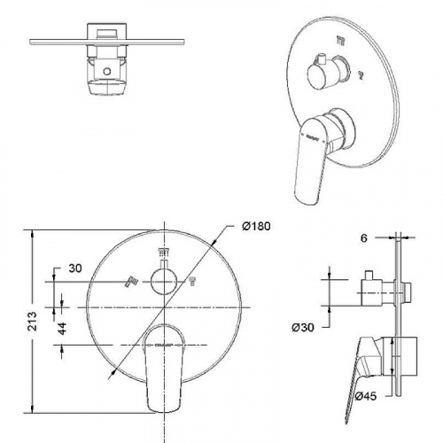 фото смеситель для душа bravat pb8429564bw-3-eng черный