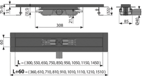 картинка Душевой лоток Alcadrain Low без решетки (APZ101BLACK-750) от магазина Сантехстрой