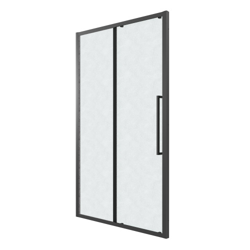 картинка Дверь в нишу 100.K33.02.120.21.02 Cosmo (120*195) черный матовый, стекло шиншилла, 1 место от магазина Сантехстрой