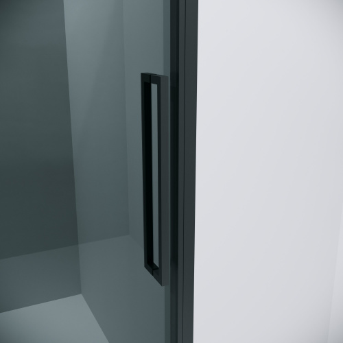 картинка Душевая перегородка 200.K33.02.90.21.10 Cosmo (90*195) черный матовый, стекло тонированное, 1 место от магазина Сантехстрой