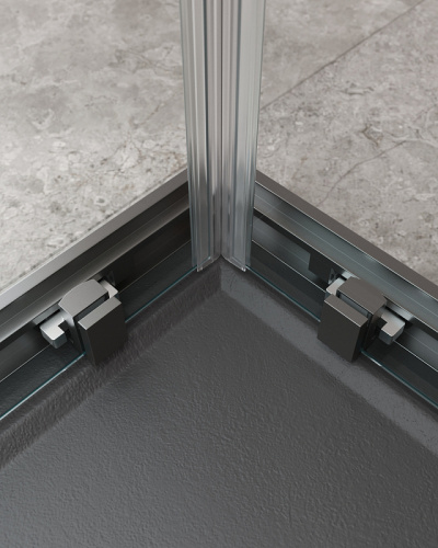картинка Душевой уголок Cezares Molveno 120x120 MOLVENO-A-22-90+30-C-GM-IV профиль Оружейная сталь стекло прозрачное от магазина Сантехстрой