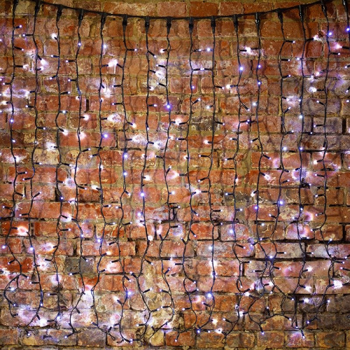 картинка Гирлянда Светодиодный Дождь 2х1,5м,  постоянное свечение,  черный провод КАУЧУК,  230 В,  диоды БЕЛЫЕ от магазина Сантехстрой