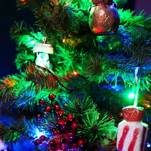 картинка Гирлянда Твинкл Лайт 10 м,  темно-зеленый ПВХ,  80 LED,  цвет мультиколор от магазина Сантехстрой