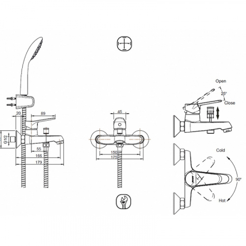 фото смеситель для ванны bravat f6111147c-b хром
