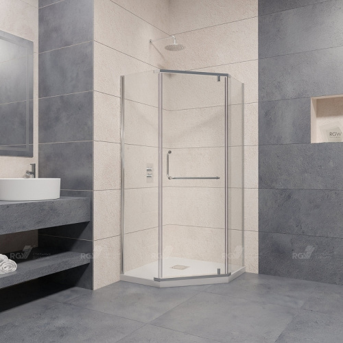 картинка Душевой уголок RGW Passage PA-081 100x100 35088100-11 профиль Хром стекло прозрачное от магазина Сантехстрой