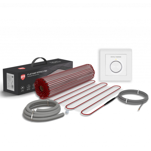 картинка Мат нагревательный Royal Thermo Flat Mat RTFM 2-150-2 с терморегулятором RTO-16 от магазина Сантехстрой