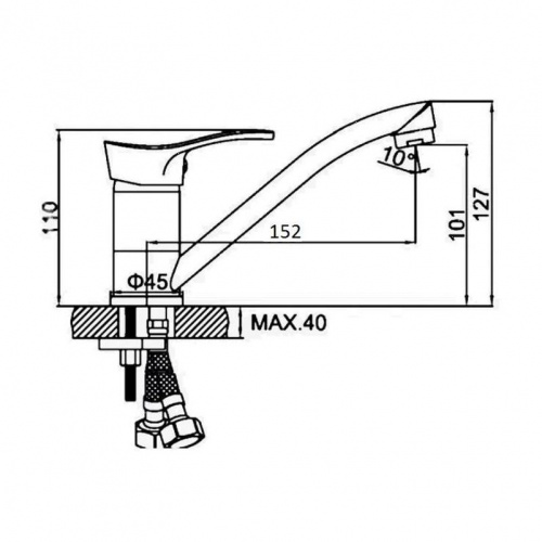 картинка Смеситель для кухни D-Lin D151405-1, хром от магазина Сантехстрой