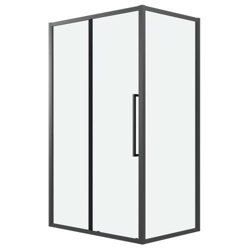картинка Душевая перегородка 200.K33.02.90.21.00 Cosmo (90*195) черный матовый, стекло прозрачное, 1 место от магазина Сантехстрой
