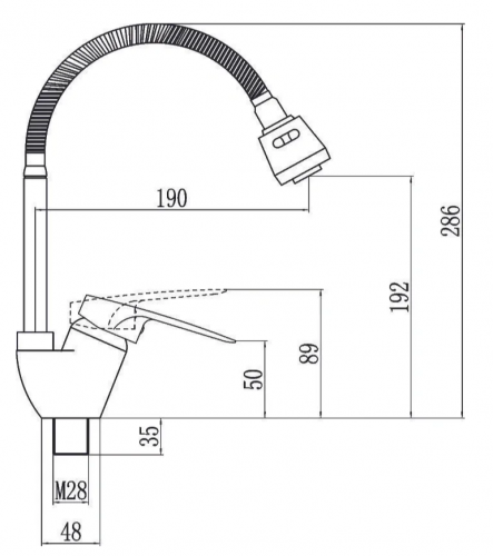 картинка Смеситель Solone LOP4-B043 для кухонной мойки с гибким изливом от магазина Сантехстрой
