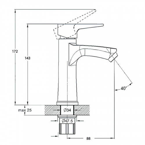 картинка Смеситель для раковины Solone FAB1-A020 Хром от магазина Сантехстрой