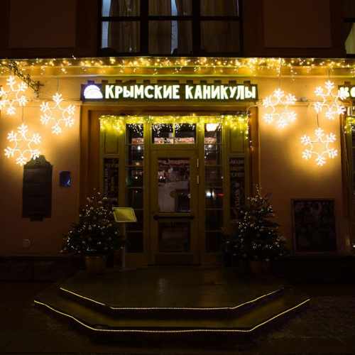 картинка Фигура Снежинка цвет ТЕПЛЫЙ БЕЛЫЙ,  размер 55x55 см NEON-NIGHT от магазина Сантехстрой